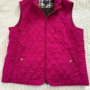 Lands' End Women's Fuchsia Quilted Vest Size 14-16